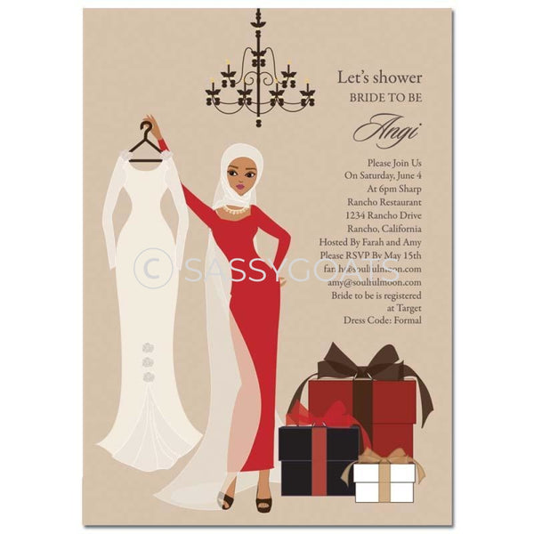 Bridal Shower Invitation - Clothes Headscarf Hijab