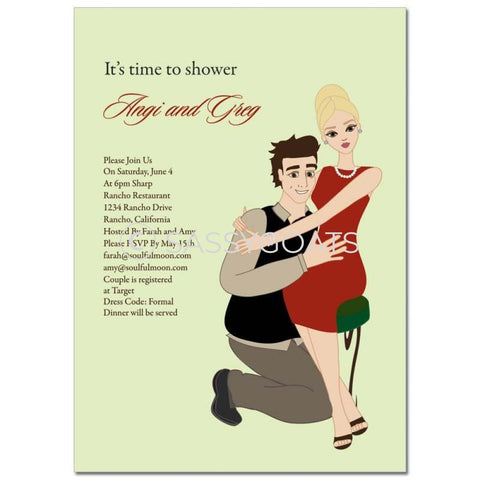 Bridal Shower Invitation - Couple Hugs Blonde