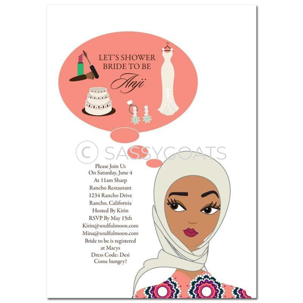 Bridal Shower Invitation - Planner Headscarf Hijab