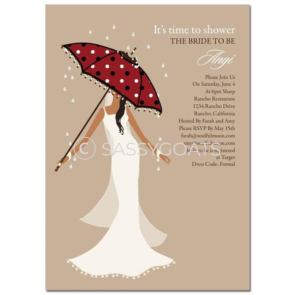 Bridal Shower Invitation - Umbrella Diva African American