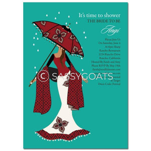 Bridal Shower Invitation - Umbrella Diva Indian