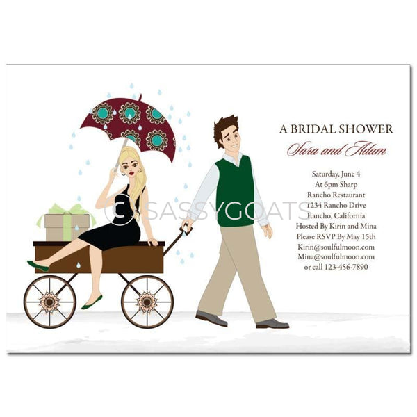 Bridal Shower Invitation - Wagon Diva Blonde