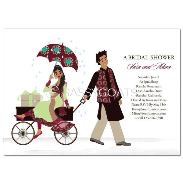Bridal Shower Invitation - Wagon Diva Indian