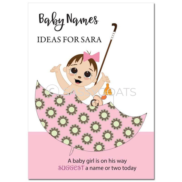 Brunette Baby Shower Games - Bucket Name Suggestions