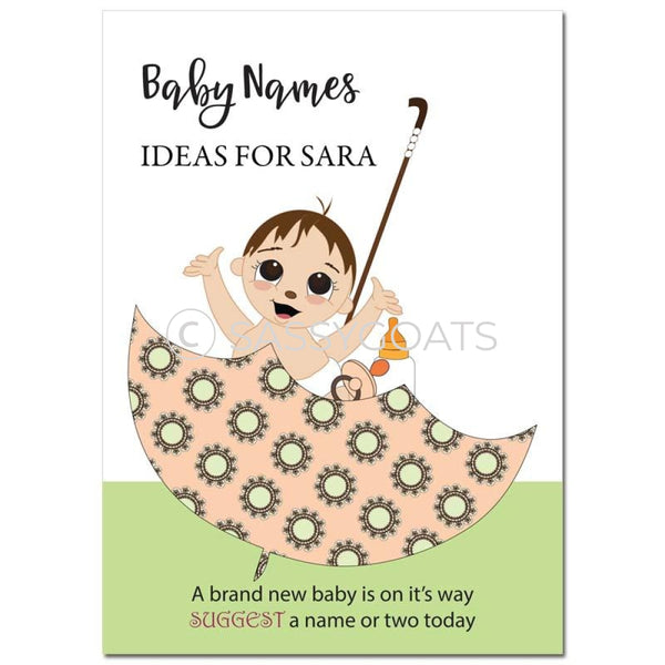 Brunette Baby Shower Games - Umbrella Name Suggestions