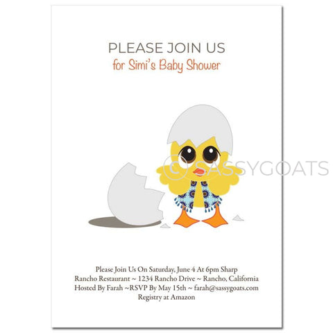 General Baby Shower Invitation - Chick