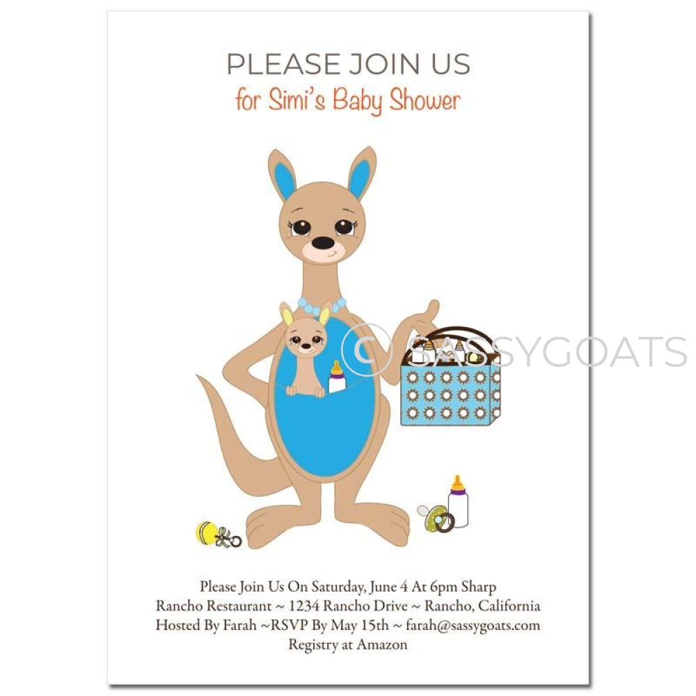 General Baby Shower Invitation - Kangaroo