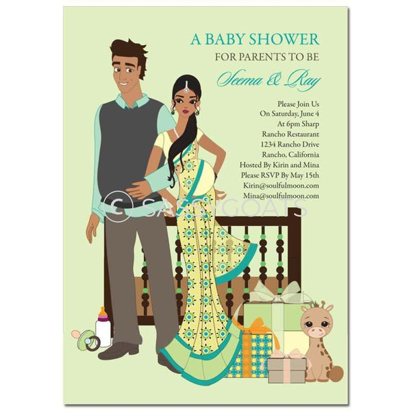 Indian Baby Shower Invitation - Back To