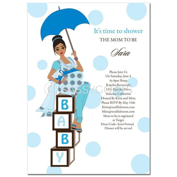 Indian Baby Shower Invitation - Diva Blocks