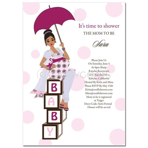 Indian Baby Shower Invitation - Diva Blocks