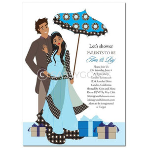 Indian Baby Shower Invitation - Fancy Umbrella