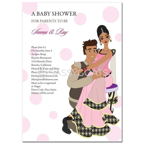 Indian Baby Shower Invitation - Hugs