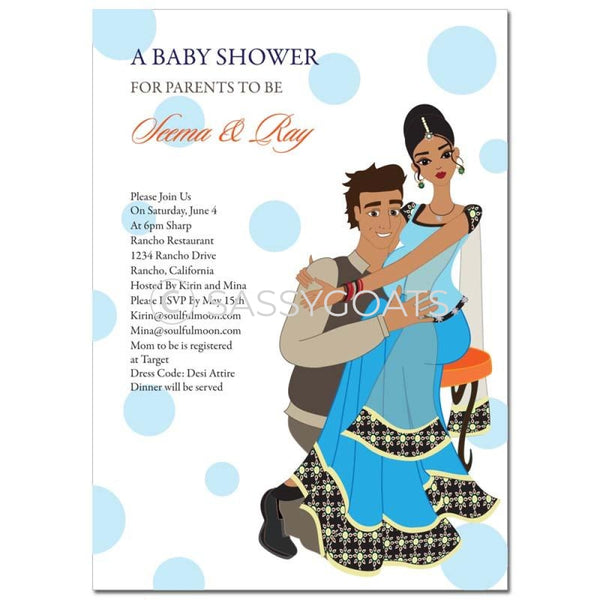 Indian Baby Shower Invitation - Hugs