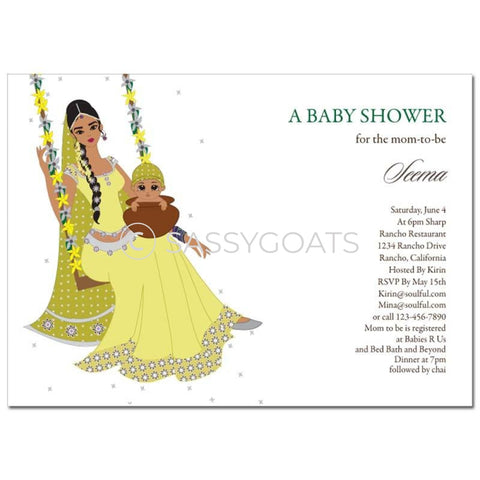 Indian Baby Shower Invitation - Jhula