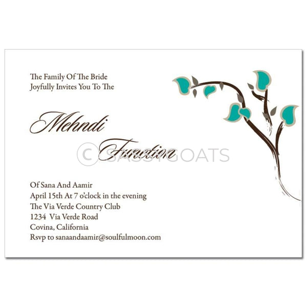 Indian Mehndi Invitation - Arabic Stems