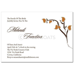Indian Mehndi Invitation - Arabic Stems