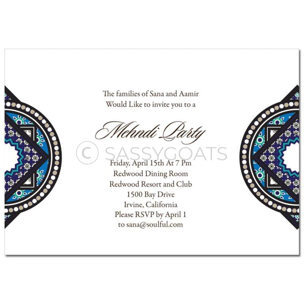 Indian Mehndi Invitation - Bold Brocade