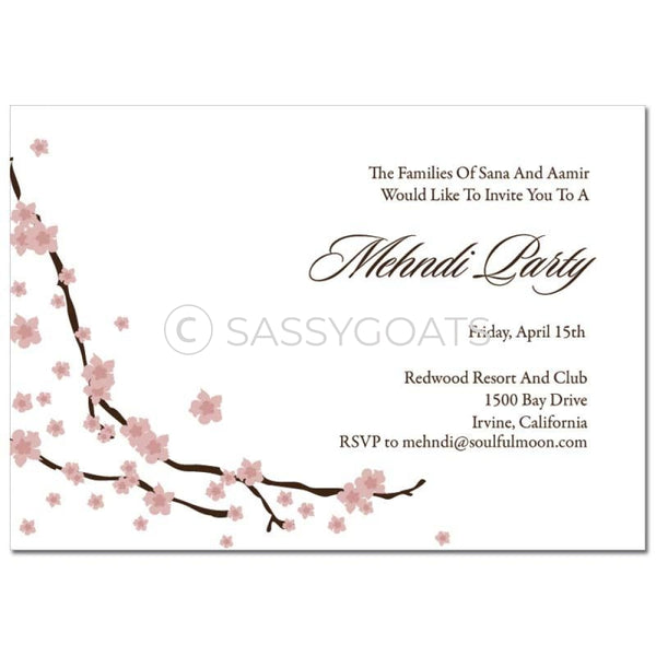 Indian Mehndi Invitation - Branches