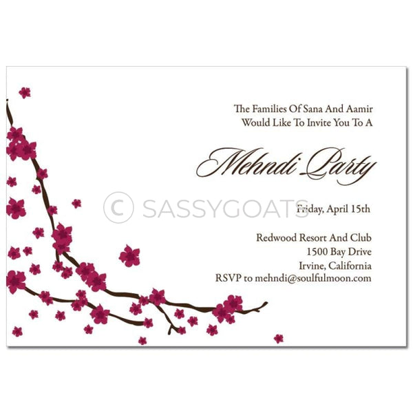 Indian Mehndi Invitation - Branches