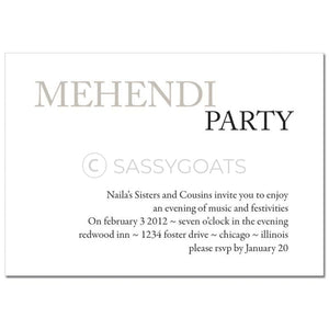 Indian Mehndi Invitation - Calligraphy Flourish