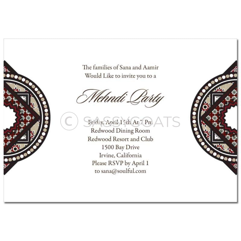 Indian Mehndi Invitation - Classy Corners