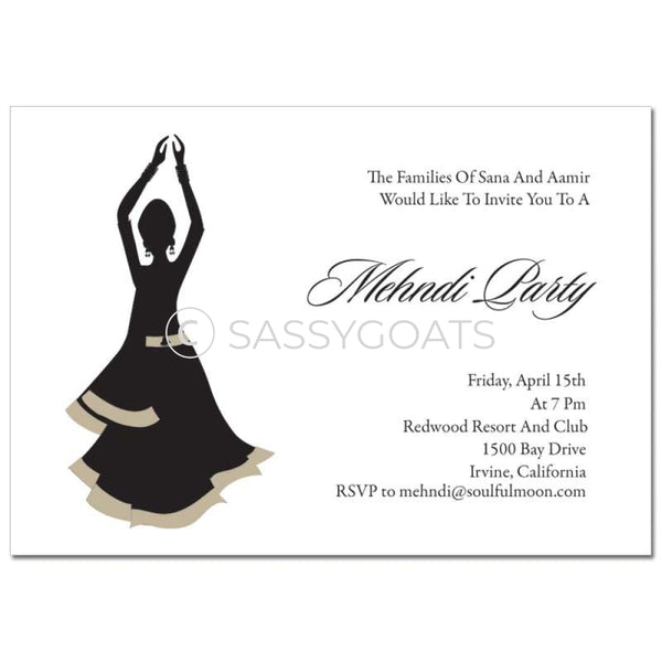 Indian Mehndi Invitation - Dancers