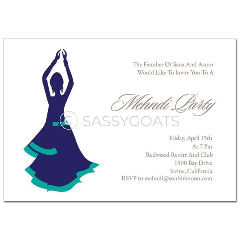 Indian Mehndi Invitation - Dancers