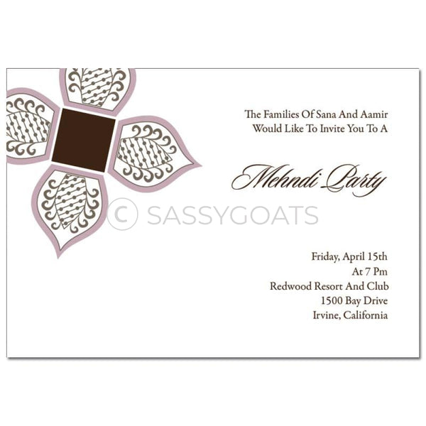 Indian Mehndi Invitation - Eastern Sparks