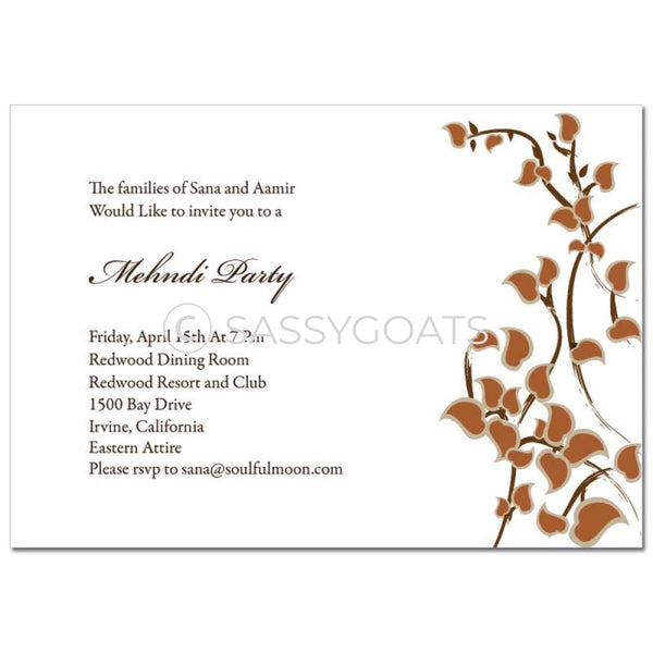 Indian Mehndi Invitation - Eastern Stems
