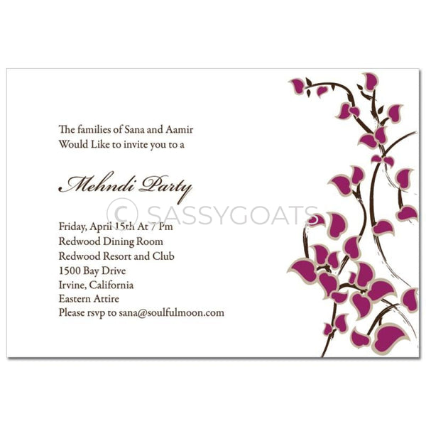 Indian Mehndi Invitation - Eastern Stems