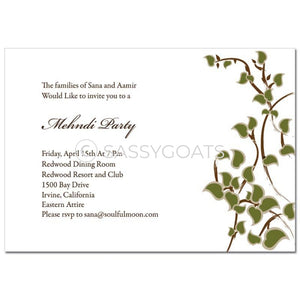 Indian Mehndi Invitation - Eastern Stems