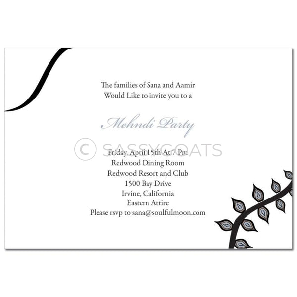 Indian Mehndi Invitation - Eastern Vines