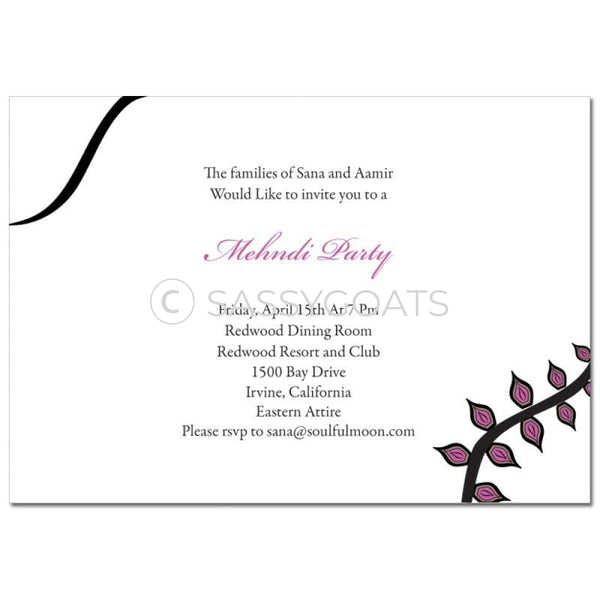 Indian Mehndi Invitation - Eastern Vines