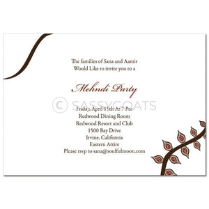 Indian Mehndi Invitation - Eastern Vines