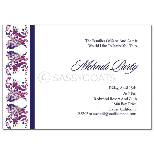 Indian Mehndi Invitation - Enchanting Birds