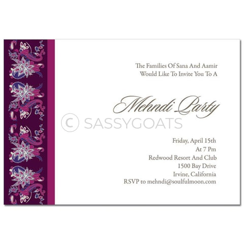 Indian Mehndi Invitation - Enchanting Birds
