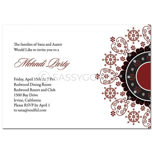 Indian Mehndi Invitation - Enchanting Emblem