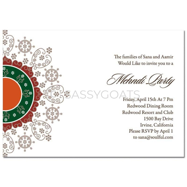 Indian Mehndi Invitation - Filigree Flourish