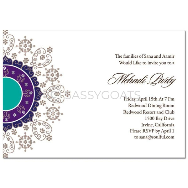 Indian Mehndi Invitation - Filigree Flourish