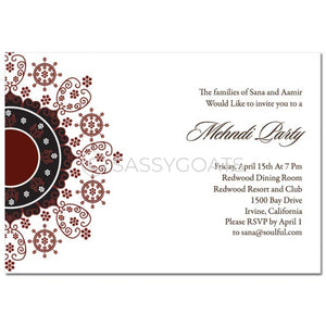 Indian Mehndi Invitation - Filigree Flourish
