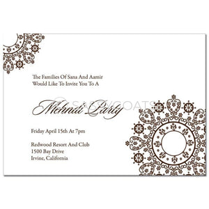 Indian Mehndi Invitation - Filigree Lace