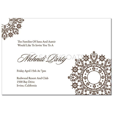 Indian Mehndi Invitation - Filigree Lace