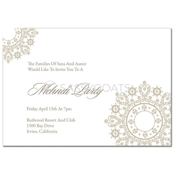 Indian Mehndi Invitation - Filigree Lace