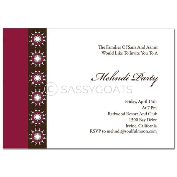 Indian Mehndi Invitation - Formal Bar
