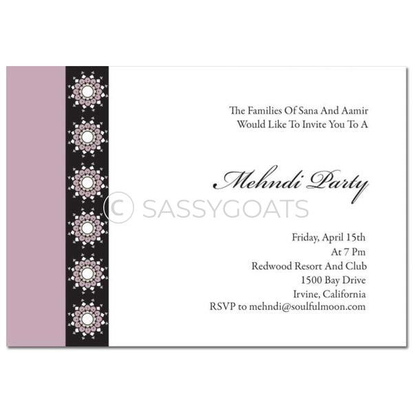 Indian Mehndi Invitation - Formal Bar