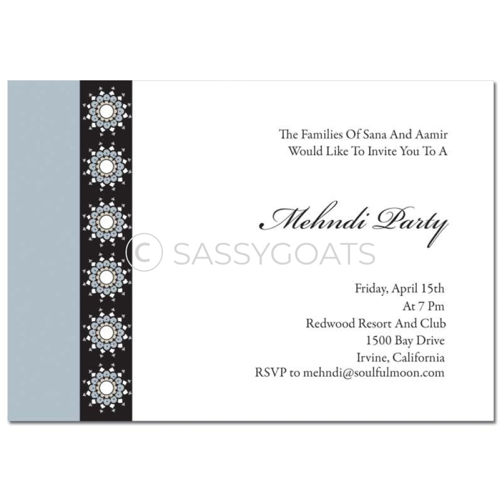 Indian Mehndi Invitation - Formal Bar