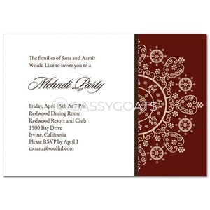 Indian Mehndi Invitation - Framed Filigree