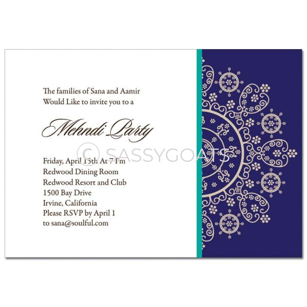Indian Mehndi Invitation - Framed Filigree