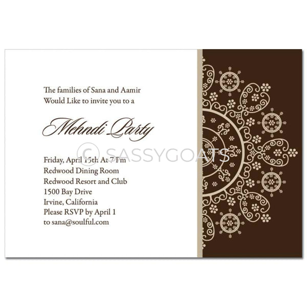 Indian Mehndi Invitation - Framed Filigree