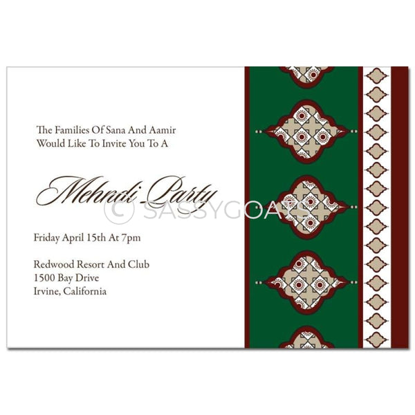 Indian Mehndi Invitation - Framed Lanterns
